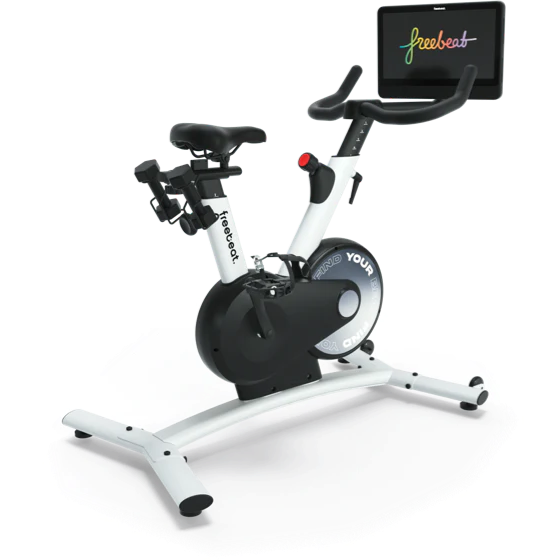 freebeat boom bike in white vs. peloton bike