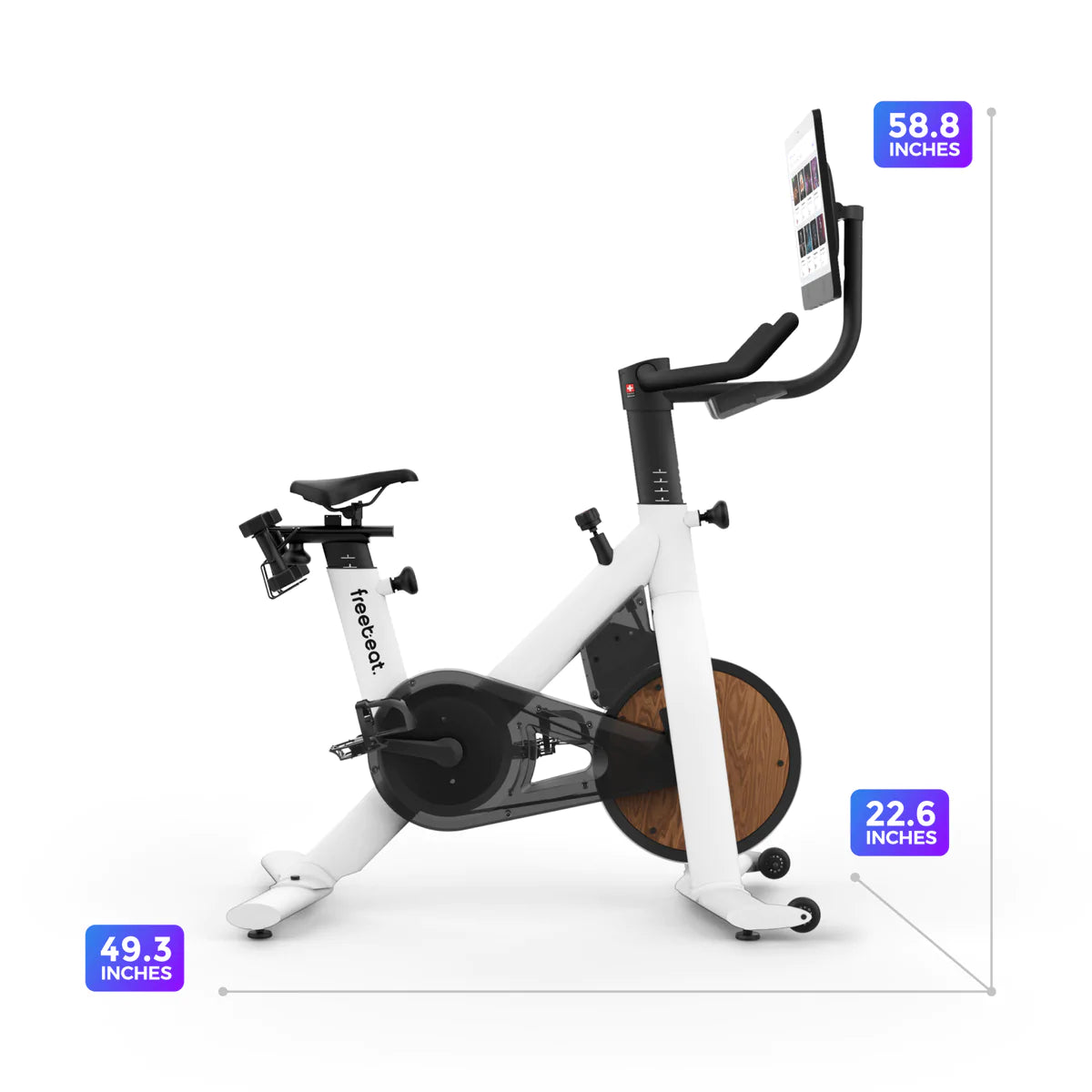 freebeat lit bike white exercise bike dimensions