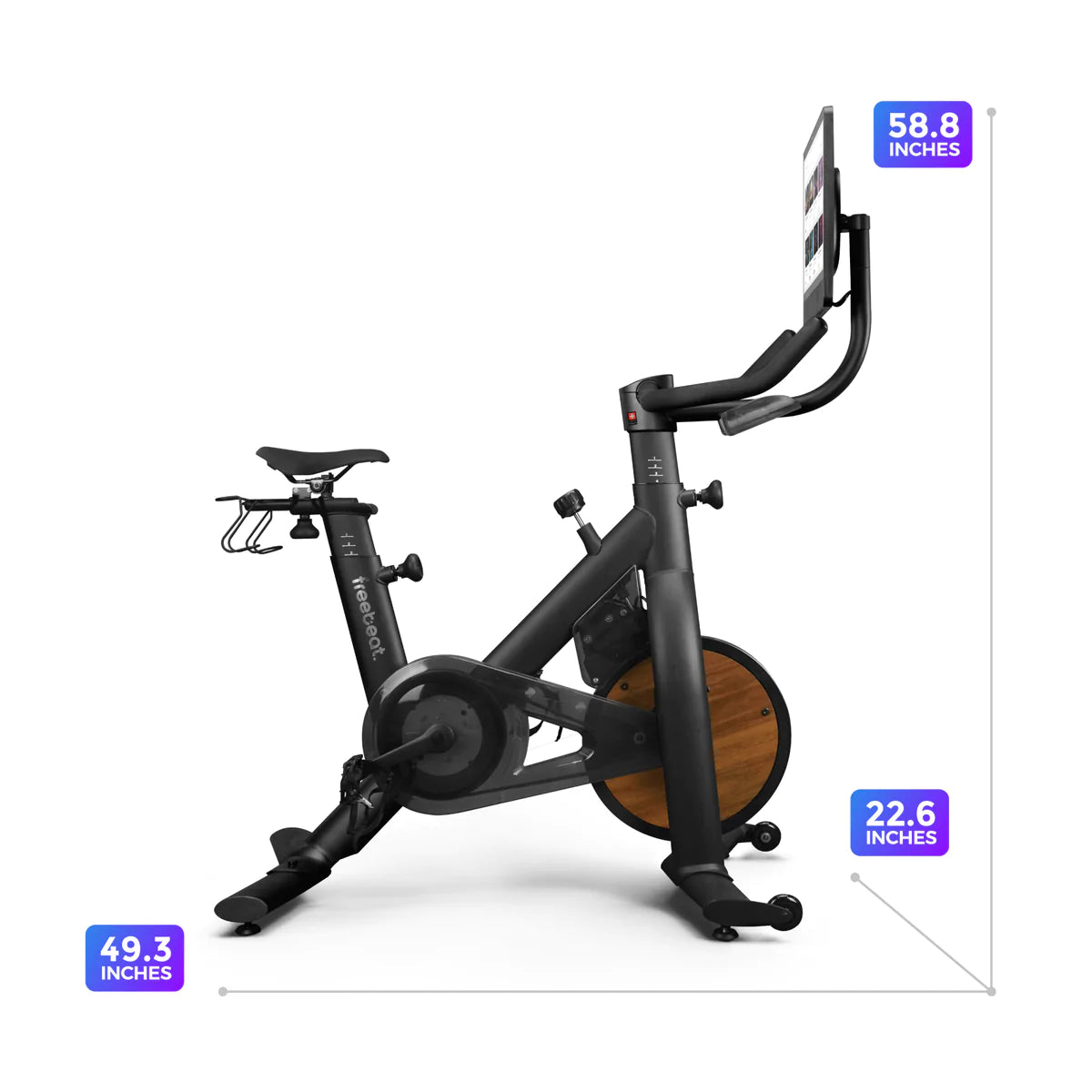 freebeat lit bike black stationry bike dimension