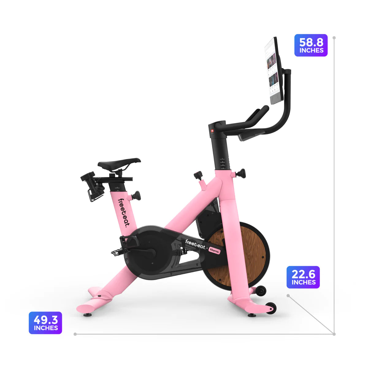 freebeat pink exercise bike lit bike dimension