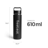 freebeat 610ml black Glass Water Bottle