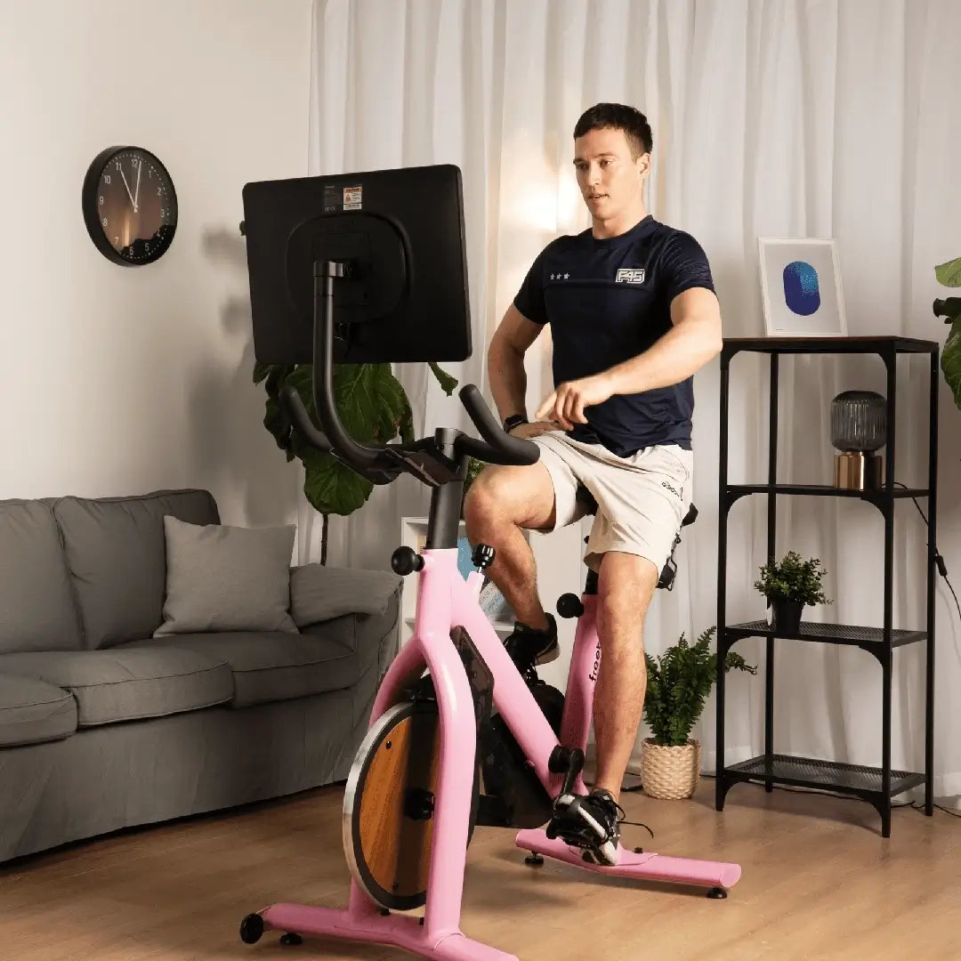 Pink and best sale white exercise bike