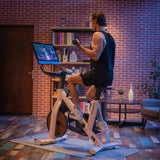 freebeat lit bike beige stationary bike for man